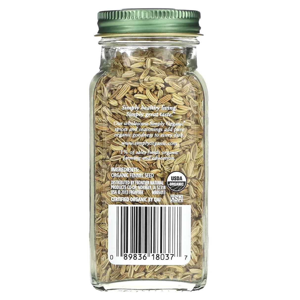 Simply Organic, Fennel Seeds, 1.90 oz (54 g) - Supply Center USA