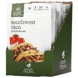 Simply Organic, Southwest Taco Seasoning Mix, 12 Packets, 1.13 oz (32 g) Each - Supply Center USA