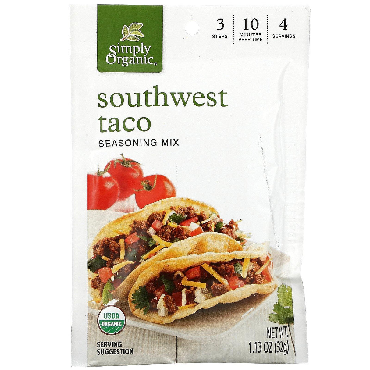 Simply Organic, Southwest Taco Seasoning Mix, 12 Packets, 1.13 oz (32 g) Each - Supply Center USA