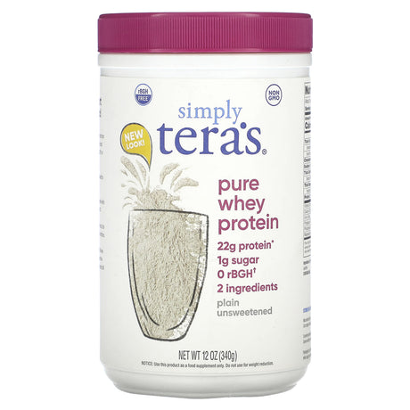 Simply Tera's, Pure Whey Protein, Plain, Unsweetened, 12 oz (340 g) - Supply Center USA