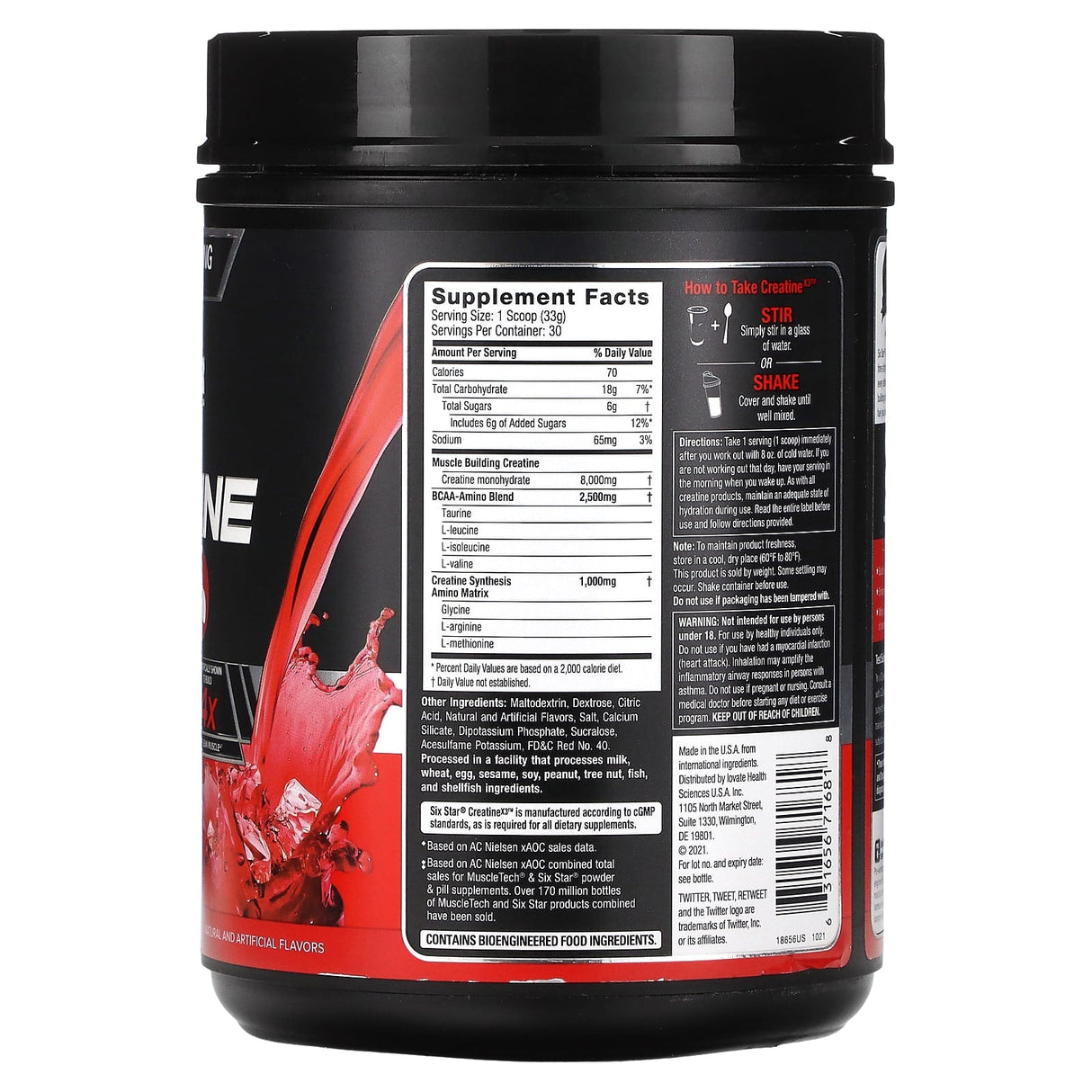 SIXSTAR, Creatine X3, Fruit Punch, 2.18 lbs (990 g) - Supply Center USA