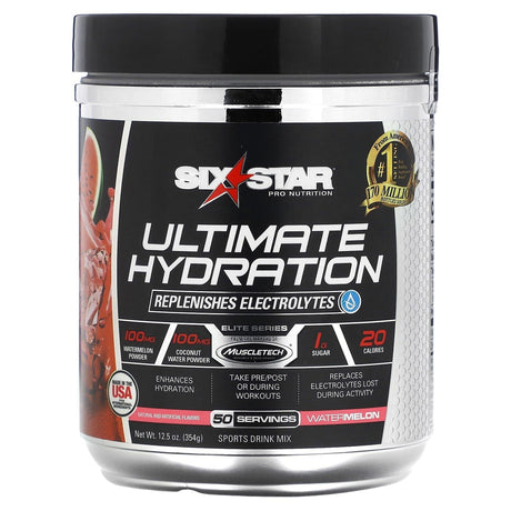 SIXSTAR, Elite Series, Ultimate Hydration, Watermelon, 12.5 oz (354 g) - Supply Center USA