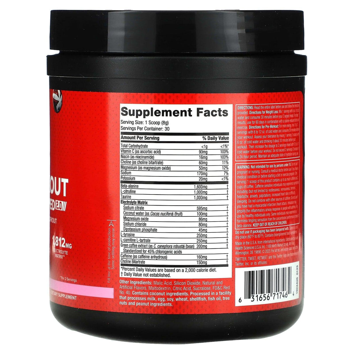 SIXSTAR, Pre-Workout Explosion, Ripped 2.0, Watermelon, 8.47 oz (240 g) - Supply Center USA