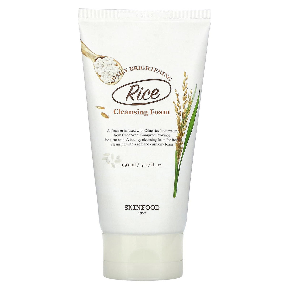 SKINFOOD, Rice Daily Brightening Scrub Foam, 5.07 fl oz (150 ml) - Supply Center USA