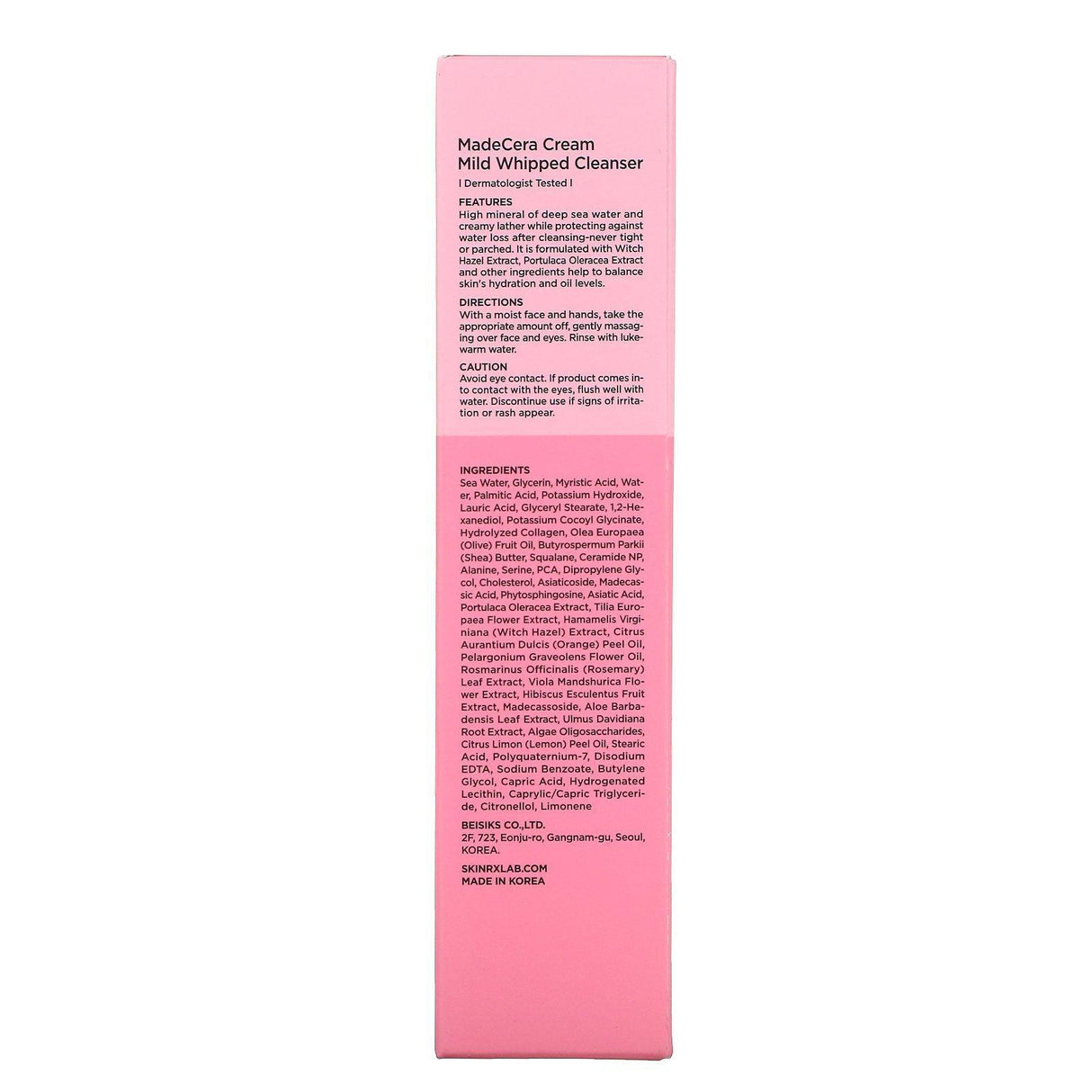 SkinRx Lab, MadeCera Cream, Mild Whipped Cleanser, 3.38 fl oz (100 ml) - Supply Center USA