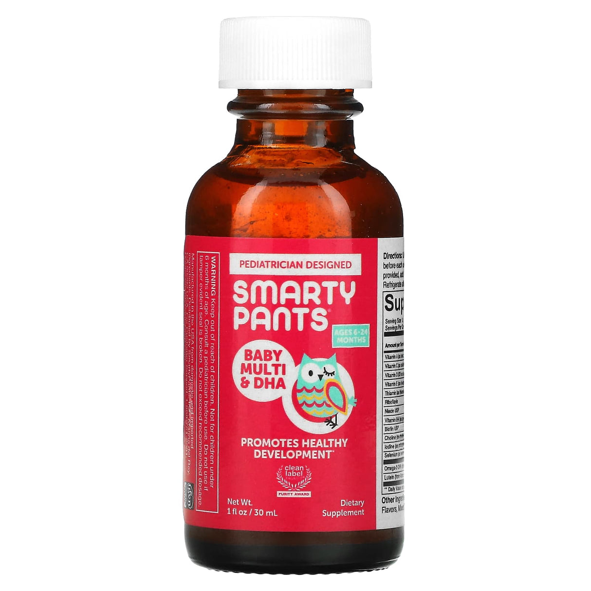 SmartyPants, Baby Multi & DHA, Ages 6-24 Months, 1 fl oz (30 ml) - Supply Center USA