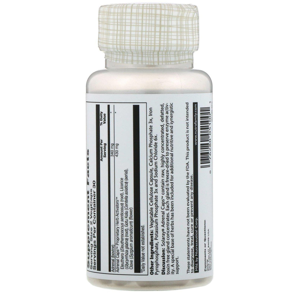 Solaray, Adrenal Caps, 60 VegCaps - Supply Center USA