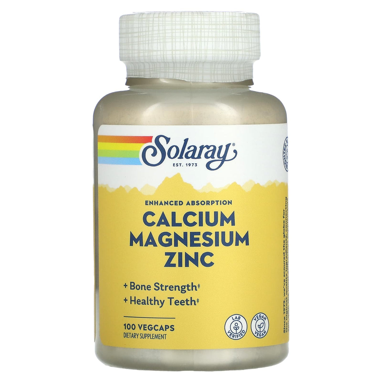 Solaray, Calcium Magnesium Zinc, 100 VegCaps - Supply Center USA