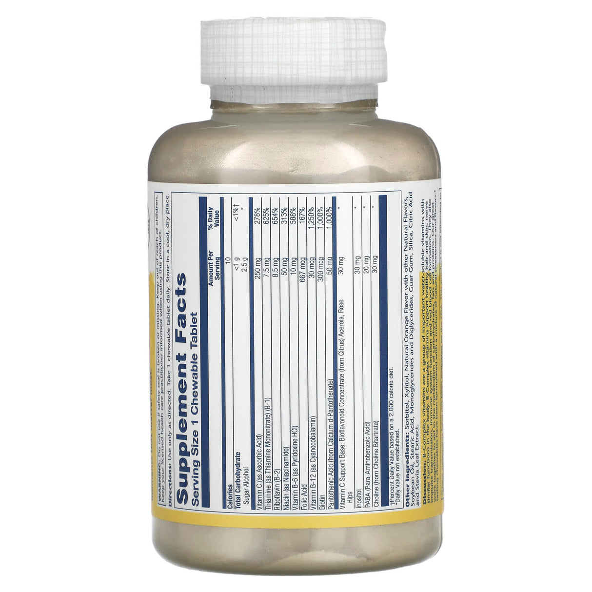 Solaray, High Potency B-Complex, Natural Orange, 50 Chewables - Supply Center USA