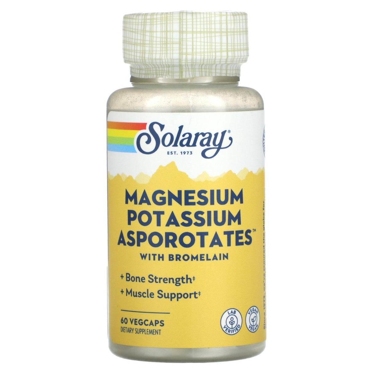 Solaray, Magnesium Potassium Asporotates with Bromelain, 60 Vegcaps - Supply Center USA