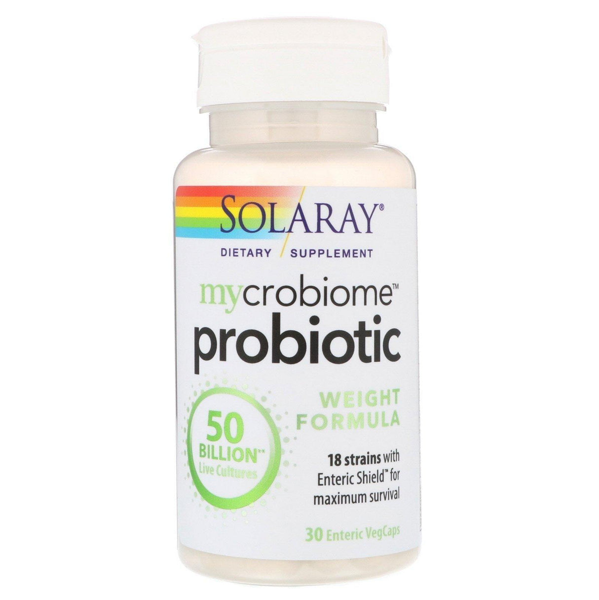 Solaray, Mycrobiome Probiotic Weight Formula, 50 Billion, 30 Enteric VegCaps - Supply Center USA