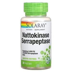 Solaray, Nattokinase Serrapeptase, 30 VegCaps - Supply Center USA