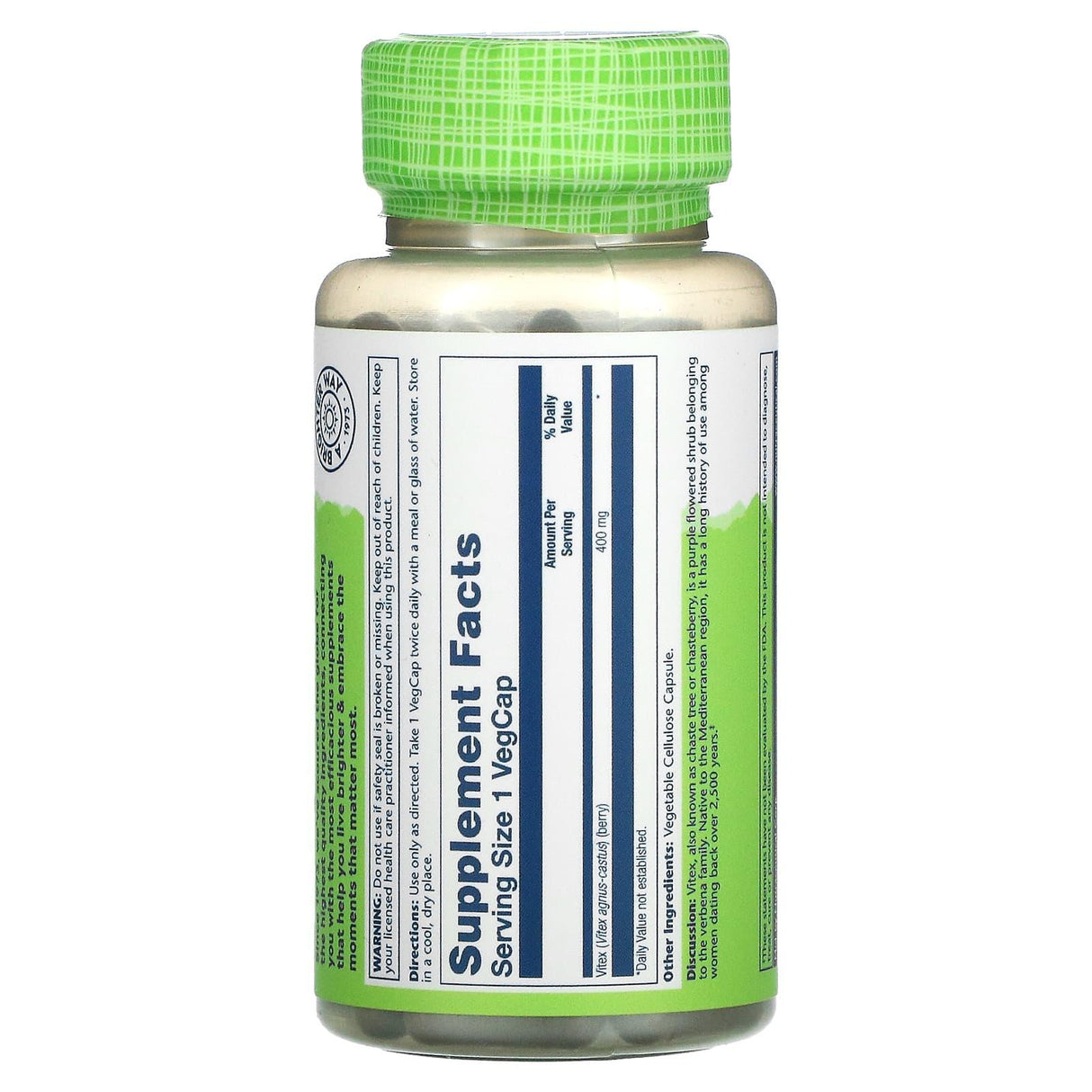 Solaray, Vitex, 400 mg, 100 VegCaps - Supply Center USA