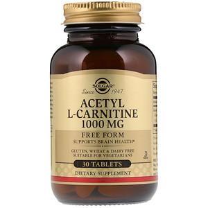Solgar, Acetyl L-Carnitine, 1,000 mg, 30 Tablets - Supply Center USA