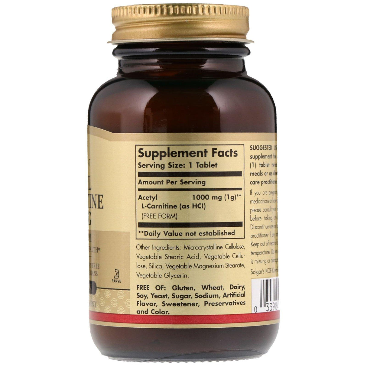 Solgar, Acetyl L-Carnitine, 1,000 mg, 30 Tablets - Supply Center USA