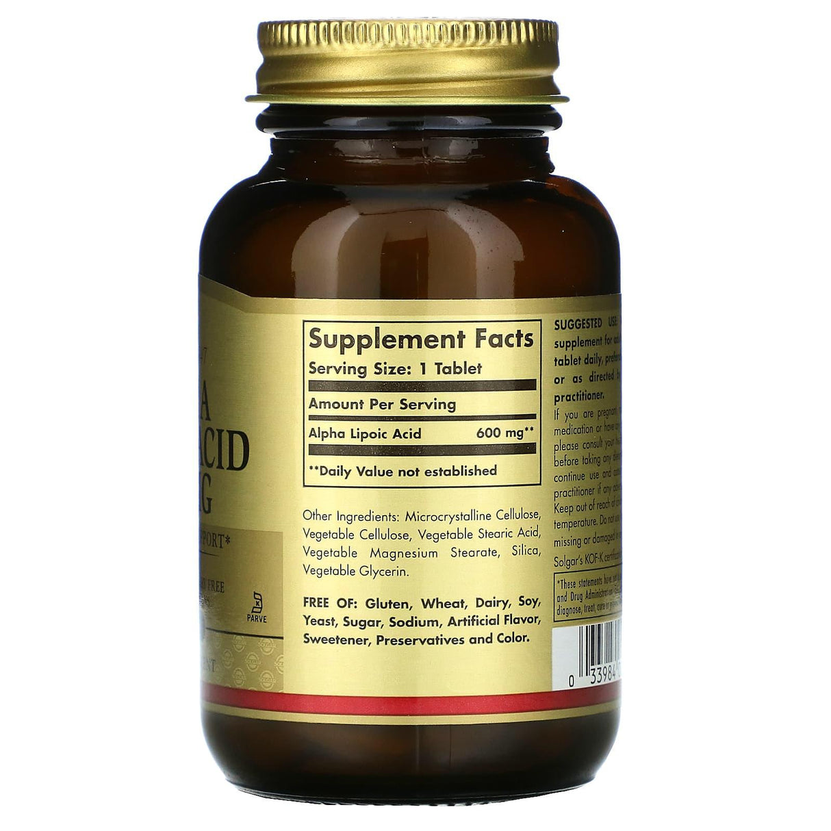 Solgar, Alpha Lipoic Acid, 600 mg, 50 Tablets - Supply Center USA