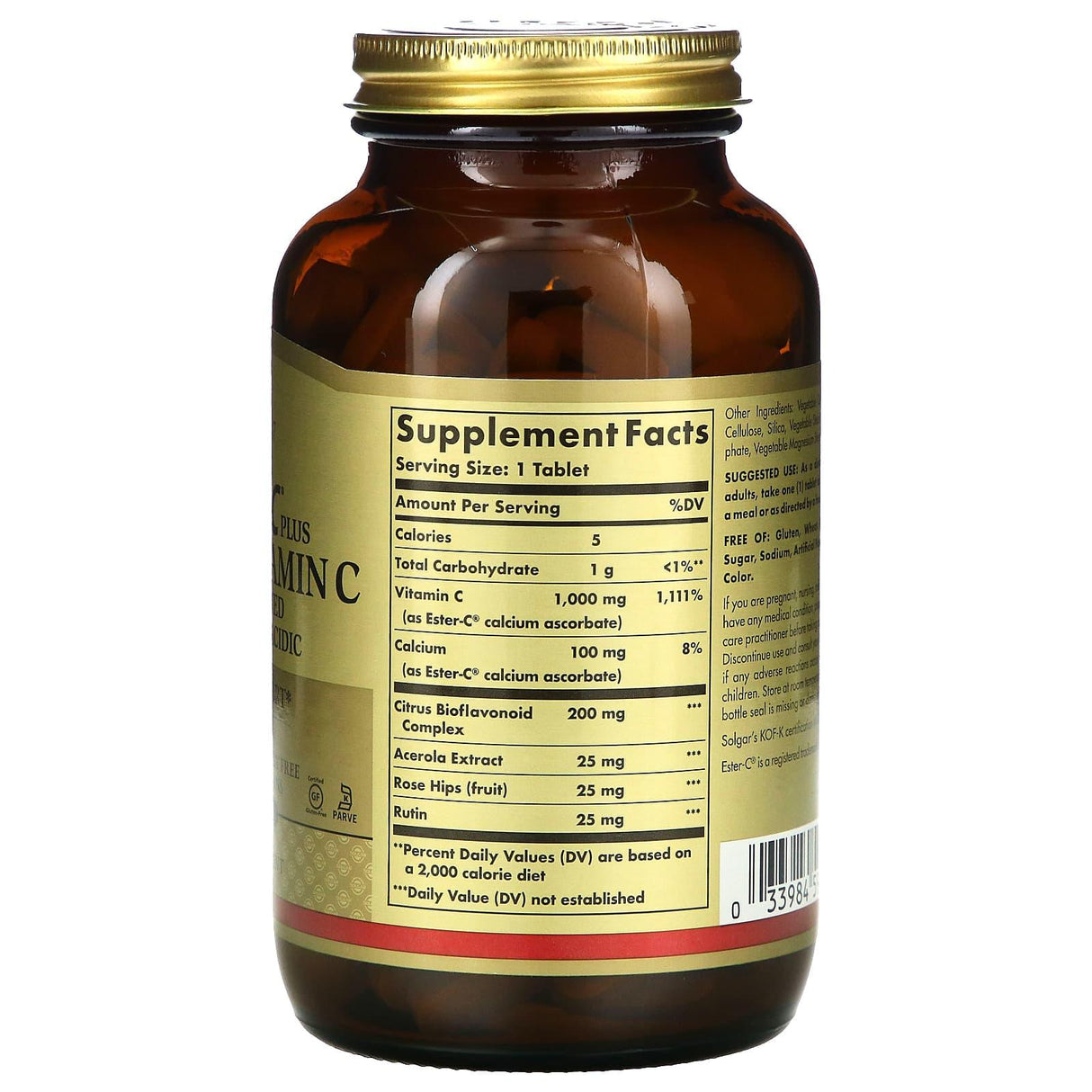 Solgar, Ester-C Plus, Vitamin C, 1,000 mg, 180 Tablets - Supply Center USA