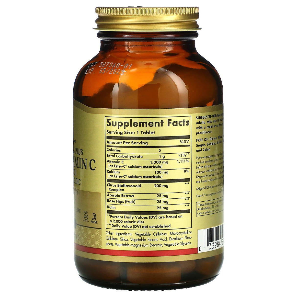 Solgar, Ester-C Plus, Vitamin C, 1,000 mg, 180 Tablets - Supply Center USA