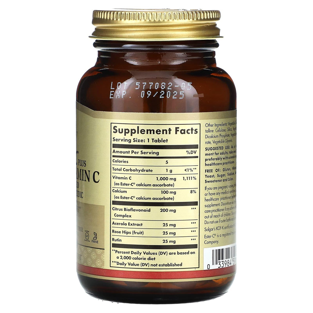 Solgar, Ester-C Plus, Vitamin C, 1,000 mg, 180 Tablets - Supply Center USA