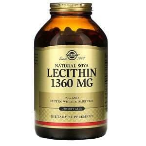 Solgar, Natural Soya Lecithin, 1,360 mg, 250 Softgels - Supply Center USA