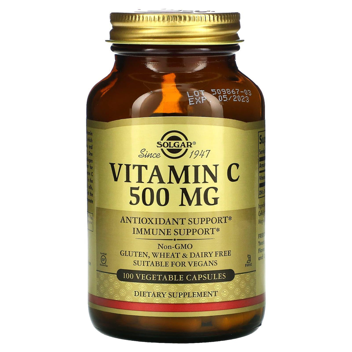Solgar, Vitamin C, 500 mg, 250 Vegetable Capsules - Supply Center USA