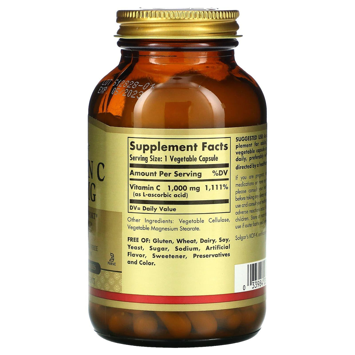 Solgar, Vitamin C, 500 mg, 250 Vegetable Capsules - Supply Center USA