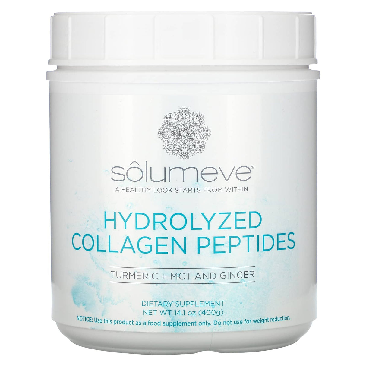 Solumeve, Hydrolyzed Collagen Peptides with Turmeric, MCT, and Ginger, 14 oz (400 g) - Supply Center USA