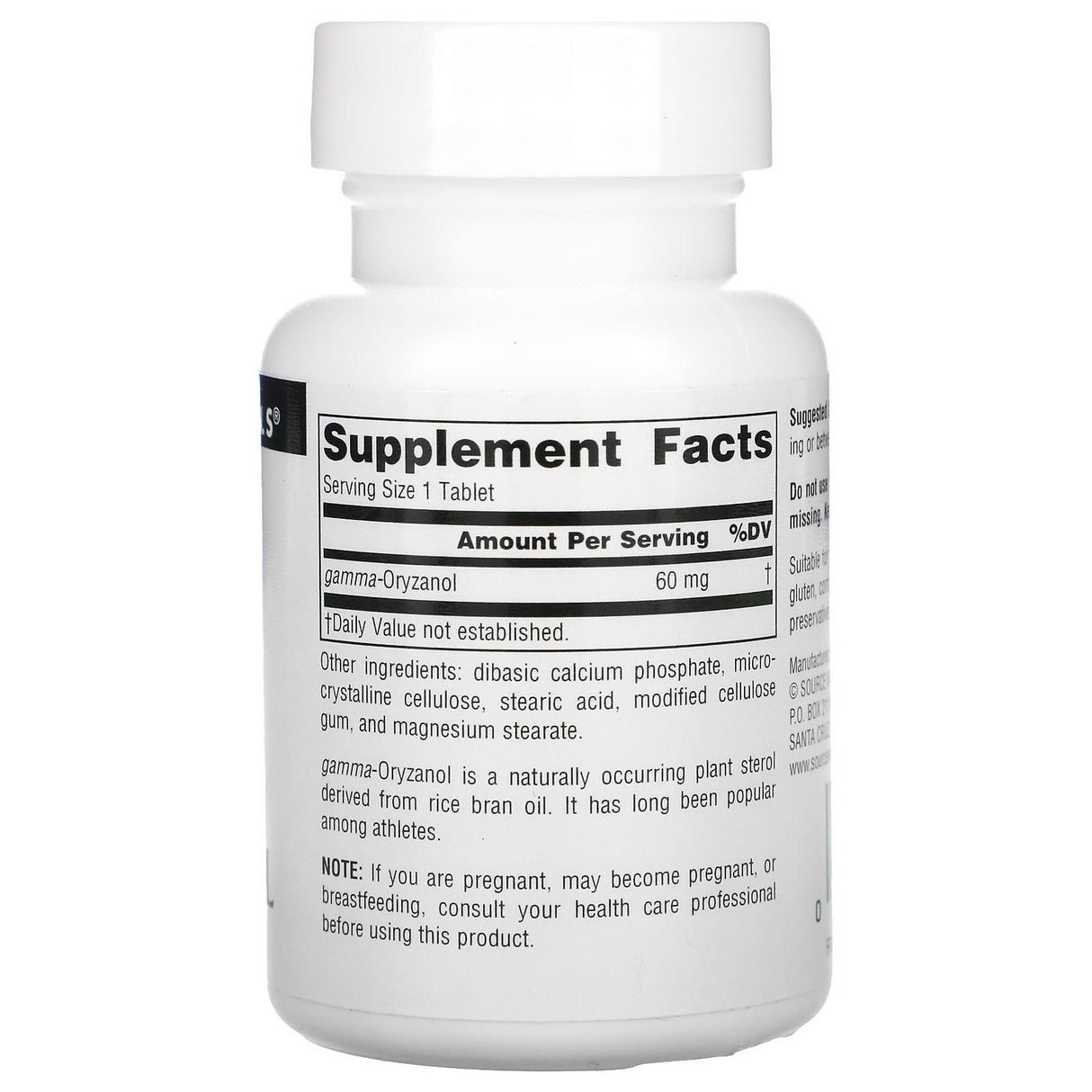 Source Naturals, Athletic Series, Gamma Oryzanol, 60 mg, 100 Tablets - Supply Center USA