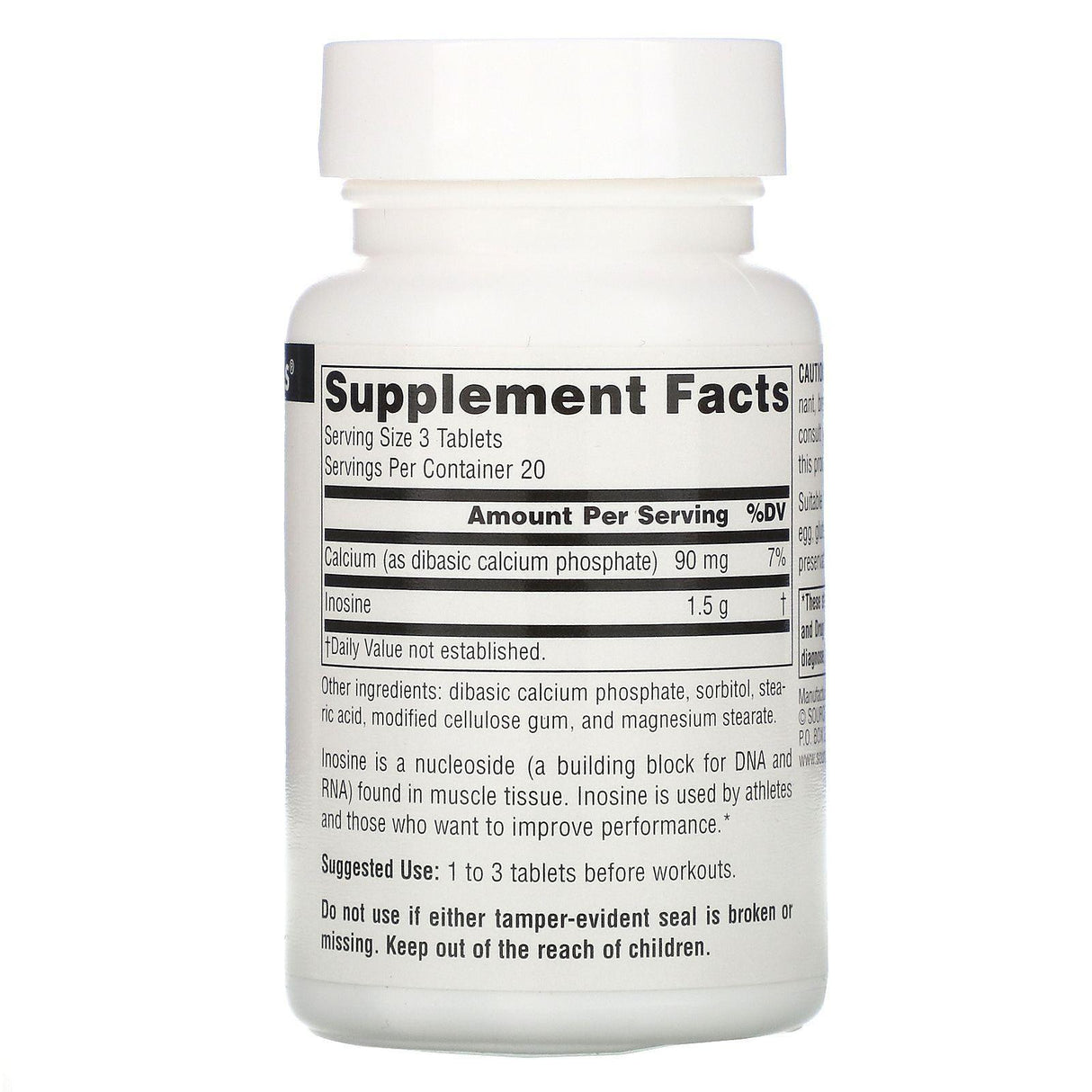 Source Naturals, Athletic Series, Inosine, 500 mg, 60 Tablets - Supply Center USA