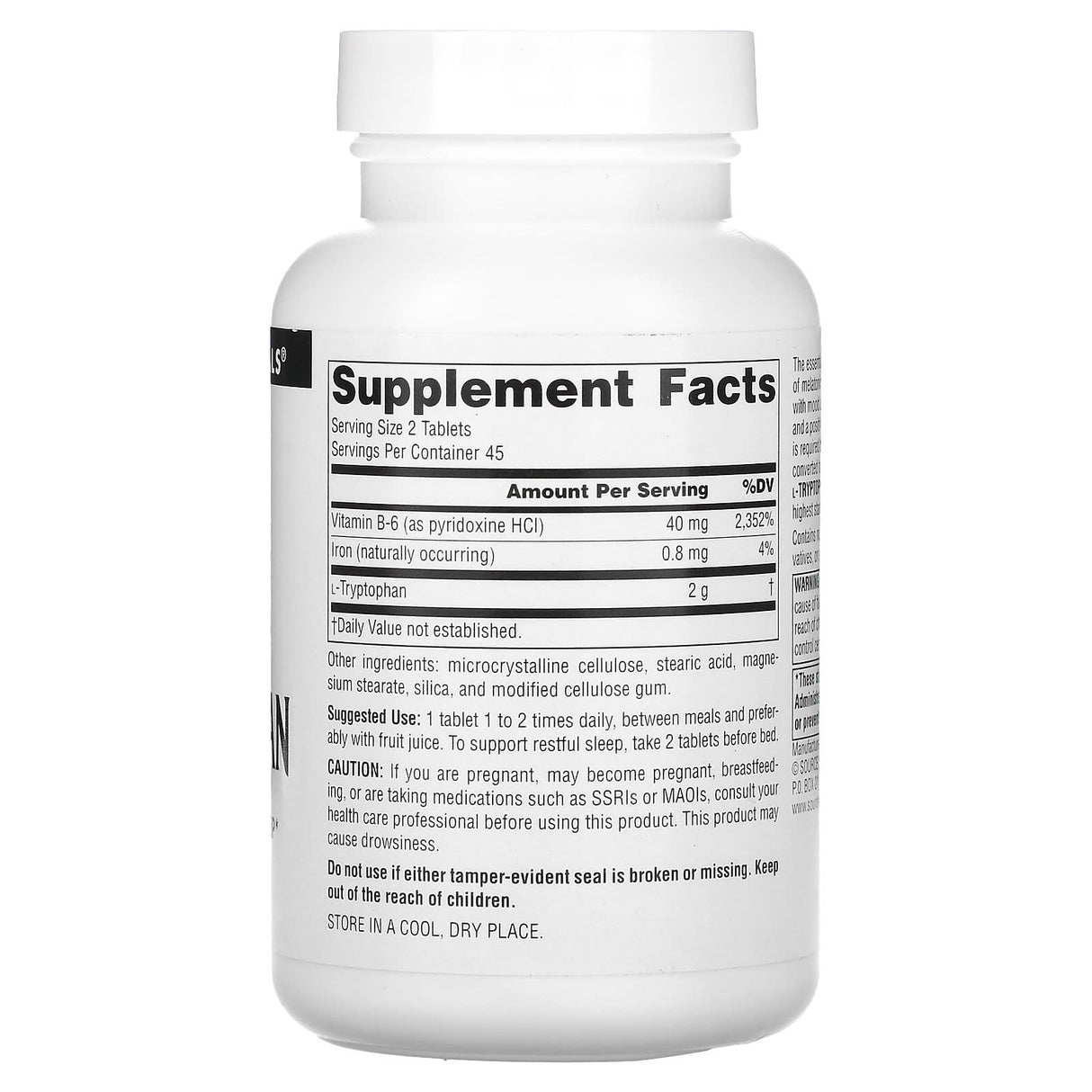 Source Naturals, L-Tryptophan, 1,000 mg, 90 Tablets - Supply Center USA