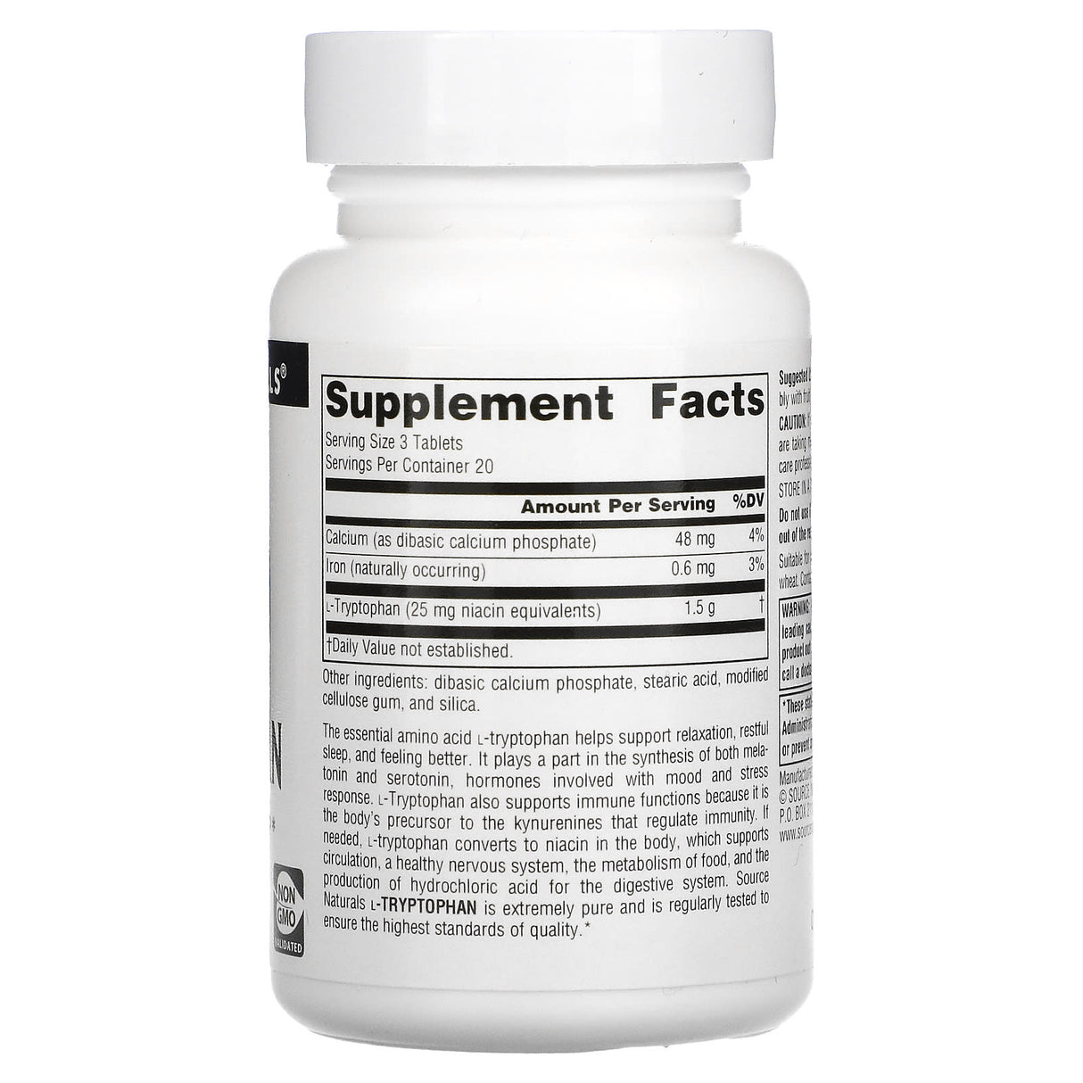Source Naturals, L-Tryptophan, 166 mg, 60 Tablets - Supply Center USA