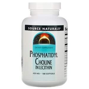 Source Naturals, Phosphatidyl Choline, In Lecithin, 420 mg, 180 Softgels - Supply Center USA