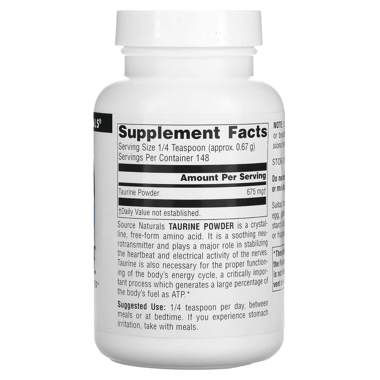 Source Naturals, Taurine Powder, 3.53 oz (100 g) - Supply Center USA