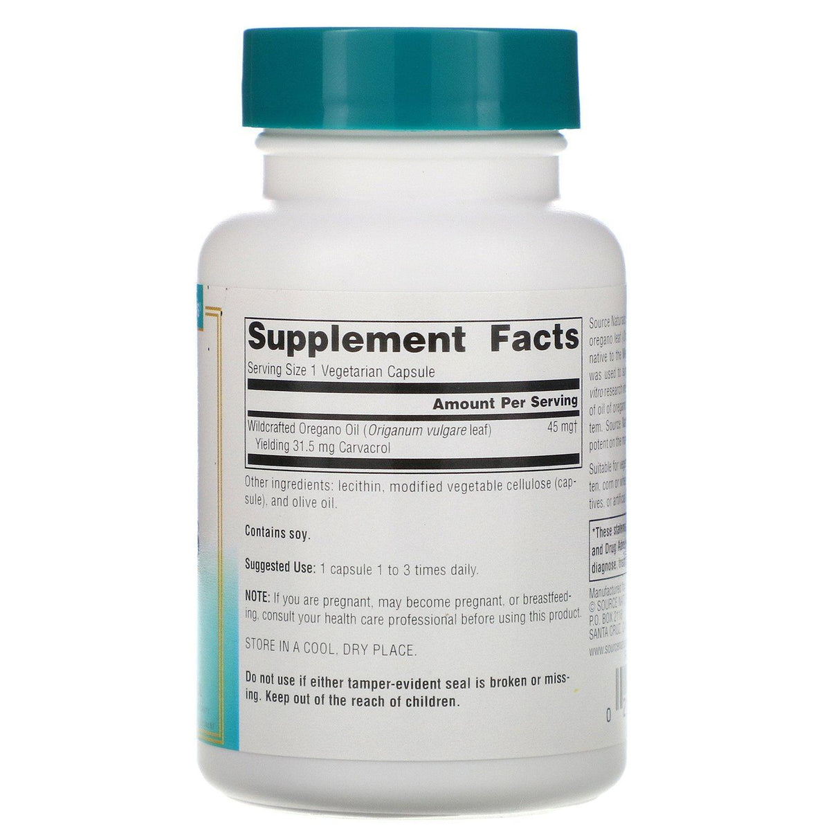 Source Naturals, Wellness, Oil of Oregano, 60 Vegetarian Capsules - Supply Center USA