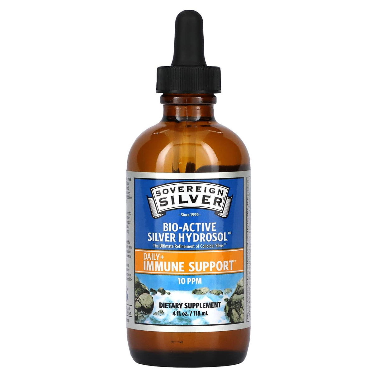 Sovereign Silver, Bio-Active Silver Hydrosol Dropper-Top, Daily + Immune Support, 10 PPM, 8 fl oz (236 ml) - Supply Center USA