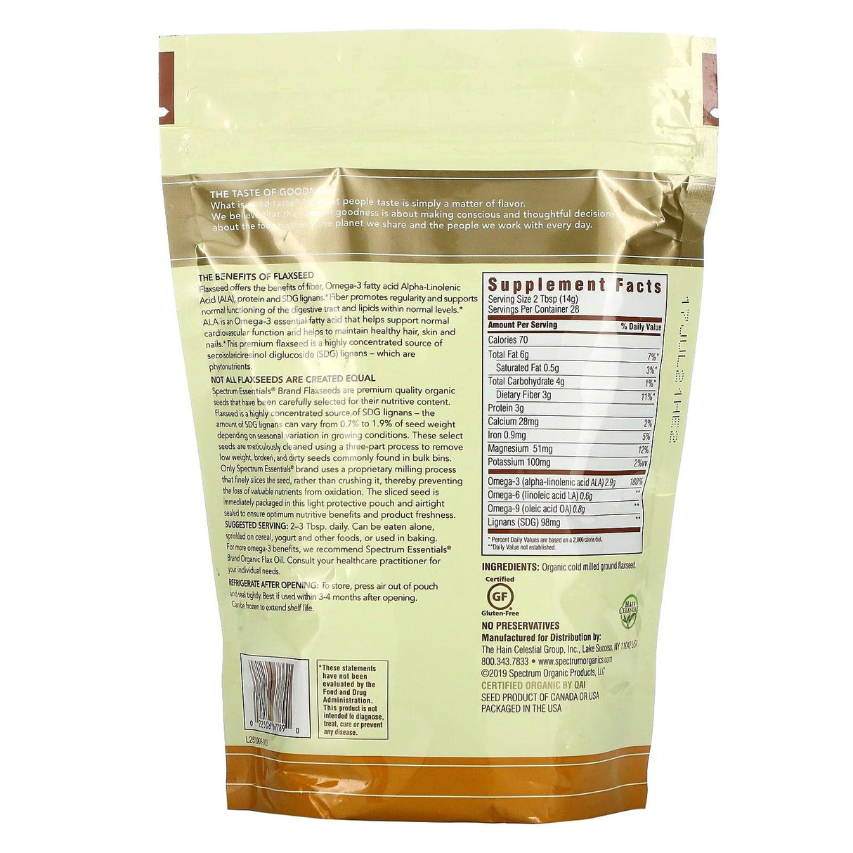 Spectrum Essentials, Organic Ground Premium Flaxseed, 14 oz (396 g) - Supply Center USA