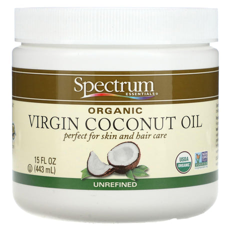 Spectrum Essentials, Organic Unrefined Virgin Coconut Oil, 15 fl oz (443 ml) - Supply Center USA