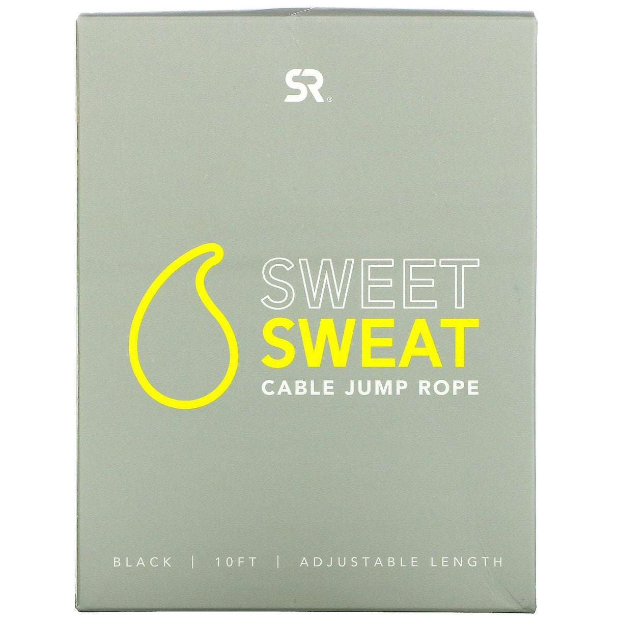 Sports Research, Sweet Sweat Cable Jump Rope, Black, 10 ft, 1 Jump Rope - Supply Center USA