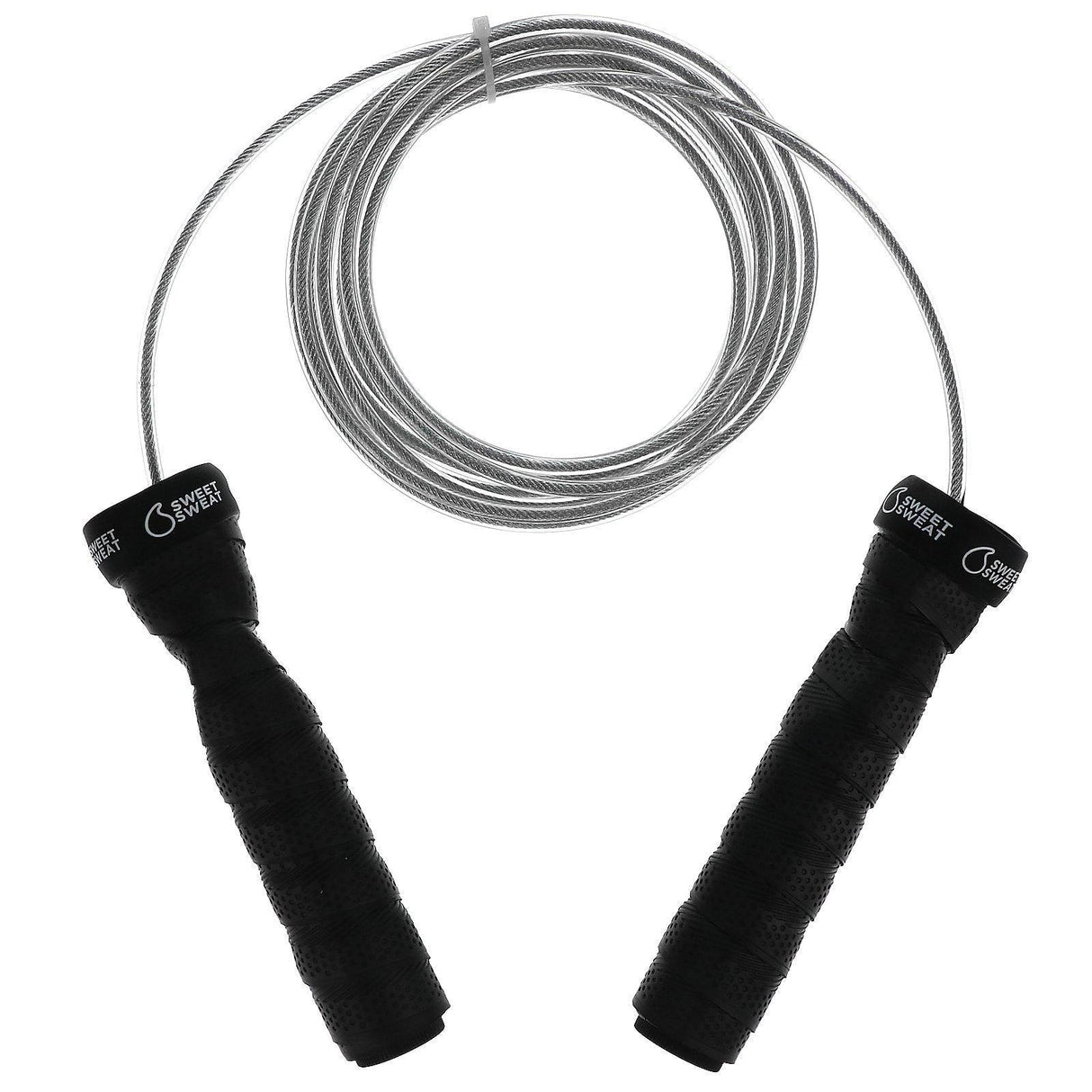 Sports Research, Sweet Sweat Cable Jump Rope, Black, 10 ft, 1 Jump Rope - Supply Center USA