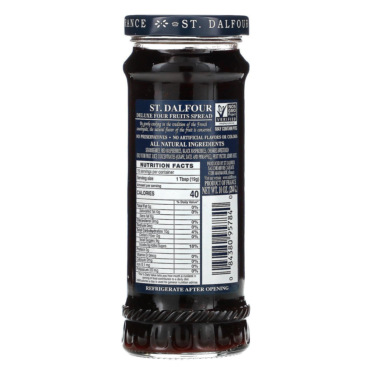 St. Dalfour, Deluxe Four Fruits Spread, 10 oz (284 g) - Supply Center USA