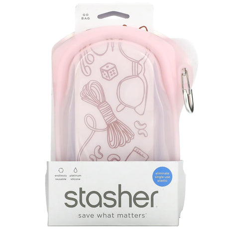 Stasher, Stasher, Go Bag, Pink, 1 Bag, 18 fl oz (532 ml) - Supply Center USA