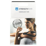 Strengthtape, Kinesiology Tape, Black, 20 Pre-Cut Strips - Supply Center USA