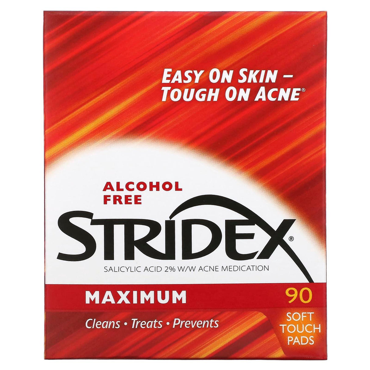 Stridex, Maximum, Alcohol Free, 90 Soft Touch Pads - Supply Center USA