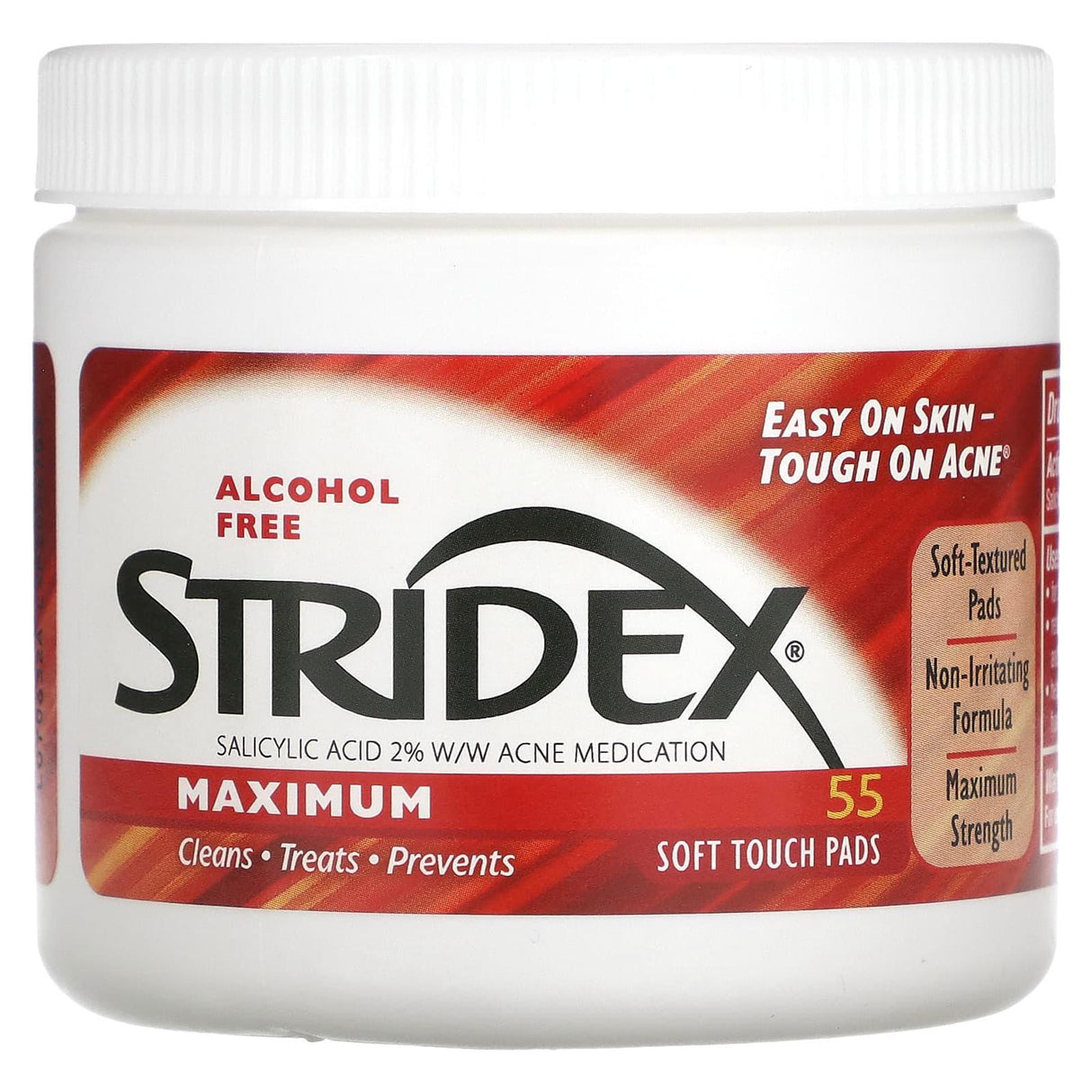 Stridex, Maximum, Alcohol Free, 90 Soft Touch Pads - Supply Center USA