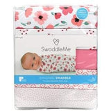 Summer Infant, SwaddleMe, Original Swaddle, Small/Medium, 0-3 Months, Floral, 5 Pack - Supply Center USA