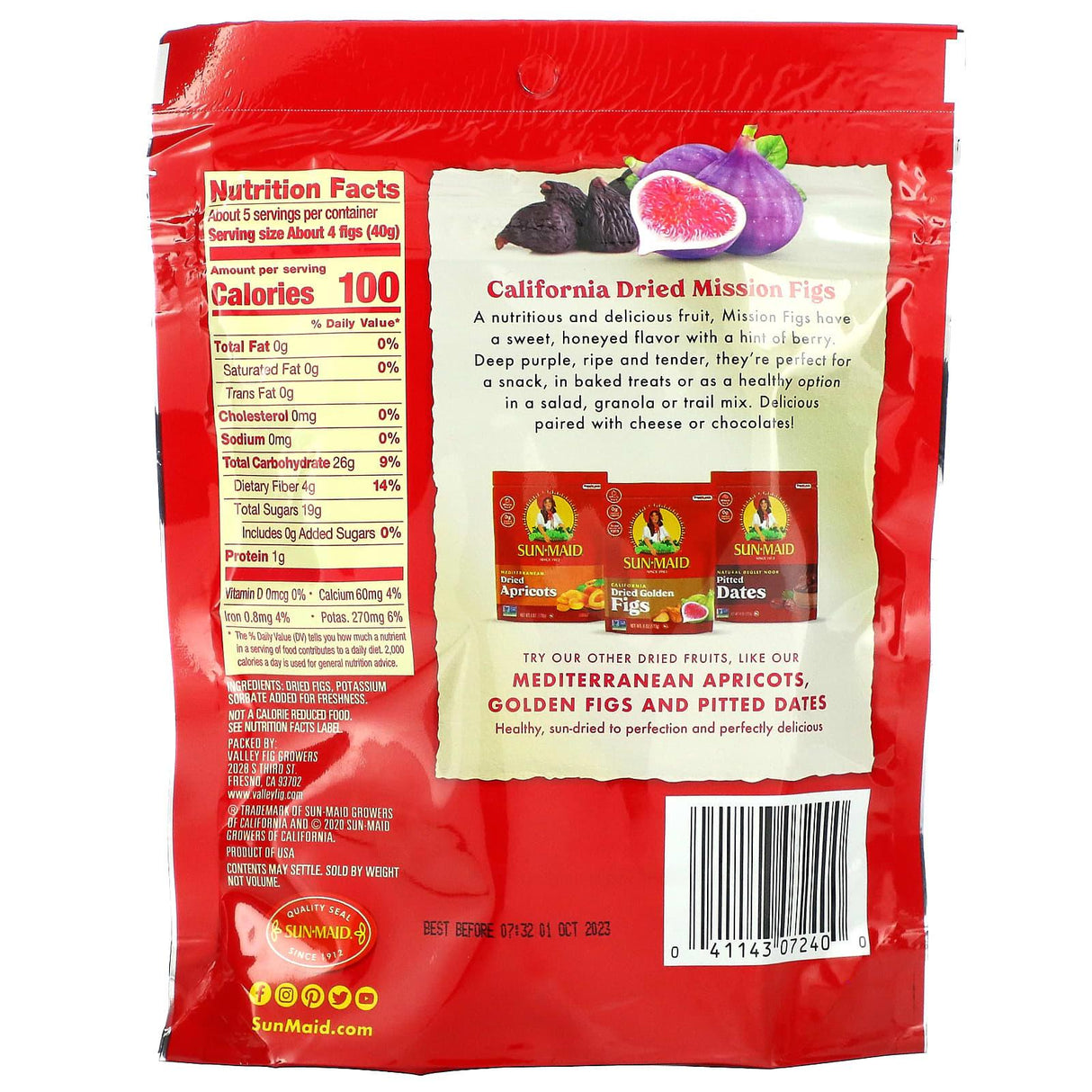 Sun-Maid, California Dried Mission Figs, 7 oz (198 g) - Supply Center USA