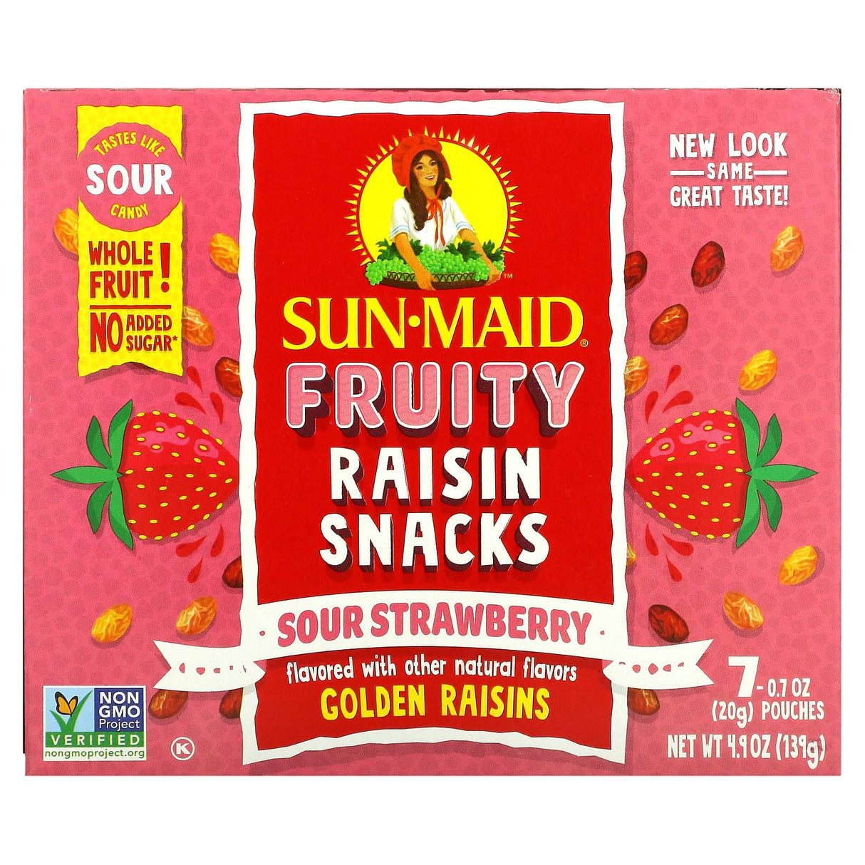 Sun-Maid, Fruity Raisin Snacks, Sour Blue Raspberry, 7 Pouches, 0.7 oz (20 g) Each - Supply Center USA