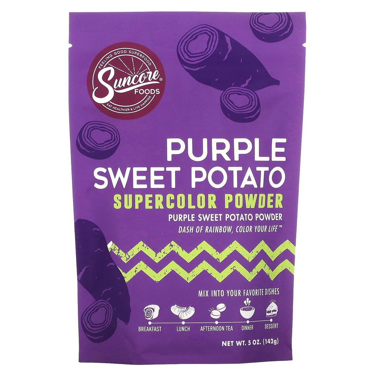 Suncore Foods, Lilac Taro Yam Supercolor Powder, Taro & Purple Sweet Potato Yam, 5 oz (142 g) - Supply Center USA