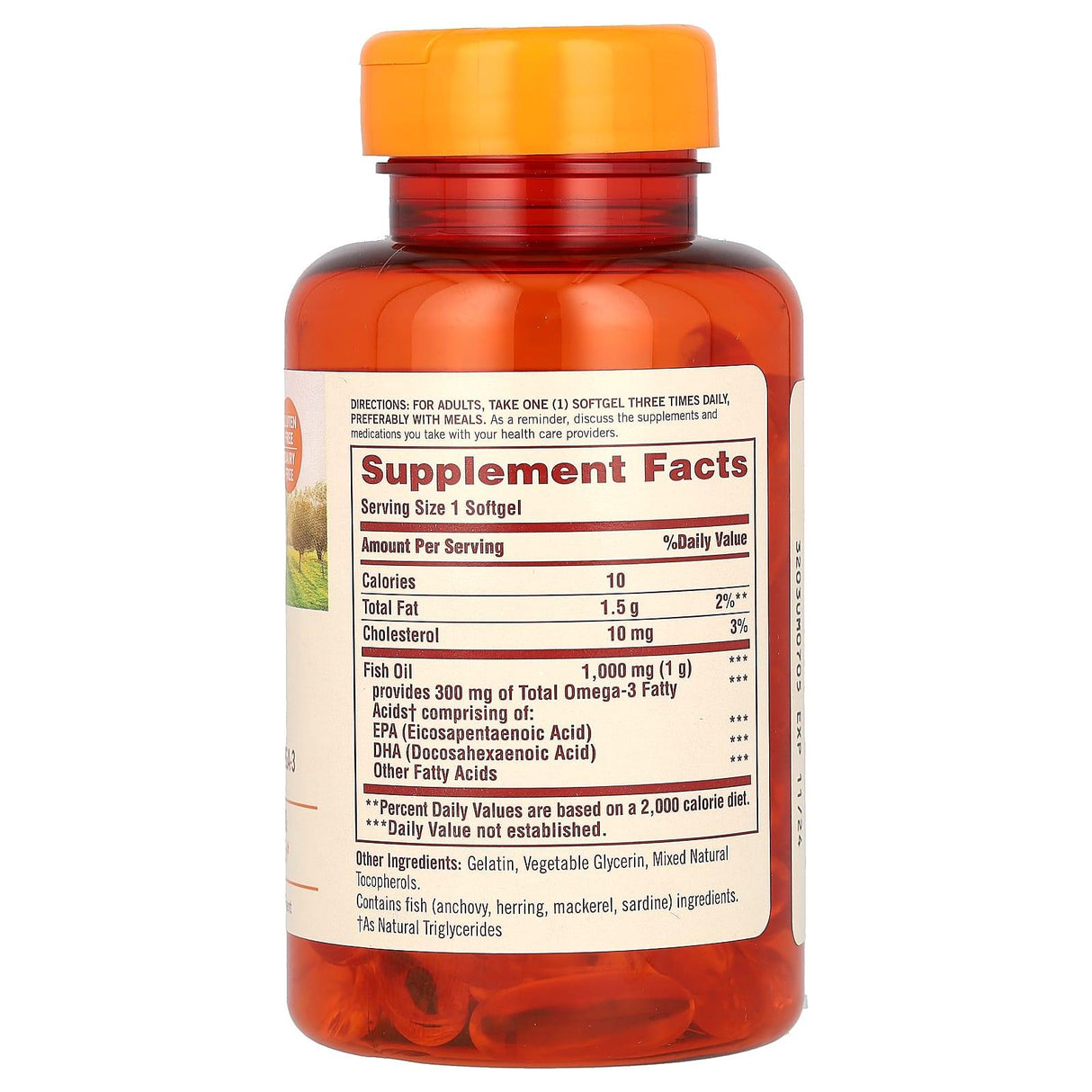 Sundown Naturals, Fish Oil, 1,000 mg, 72 Softgels - Supply Center USA