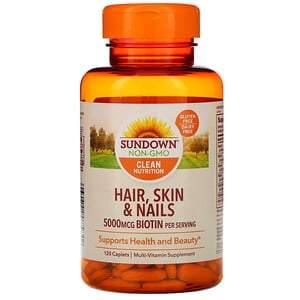 Sundown Naturals, Hair, Skin & Nails, 120 Caplets - Supply Center USA